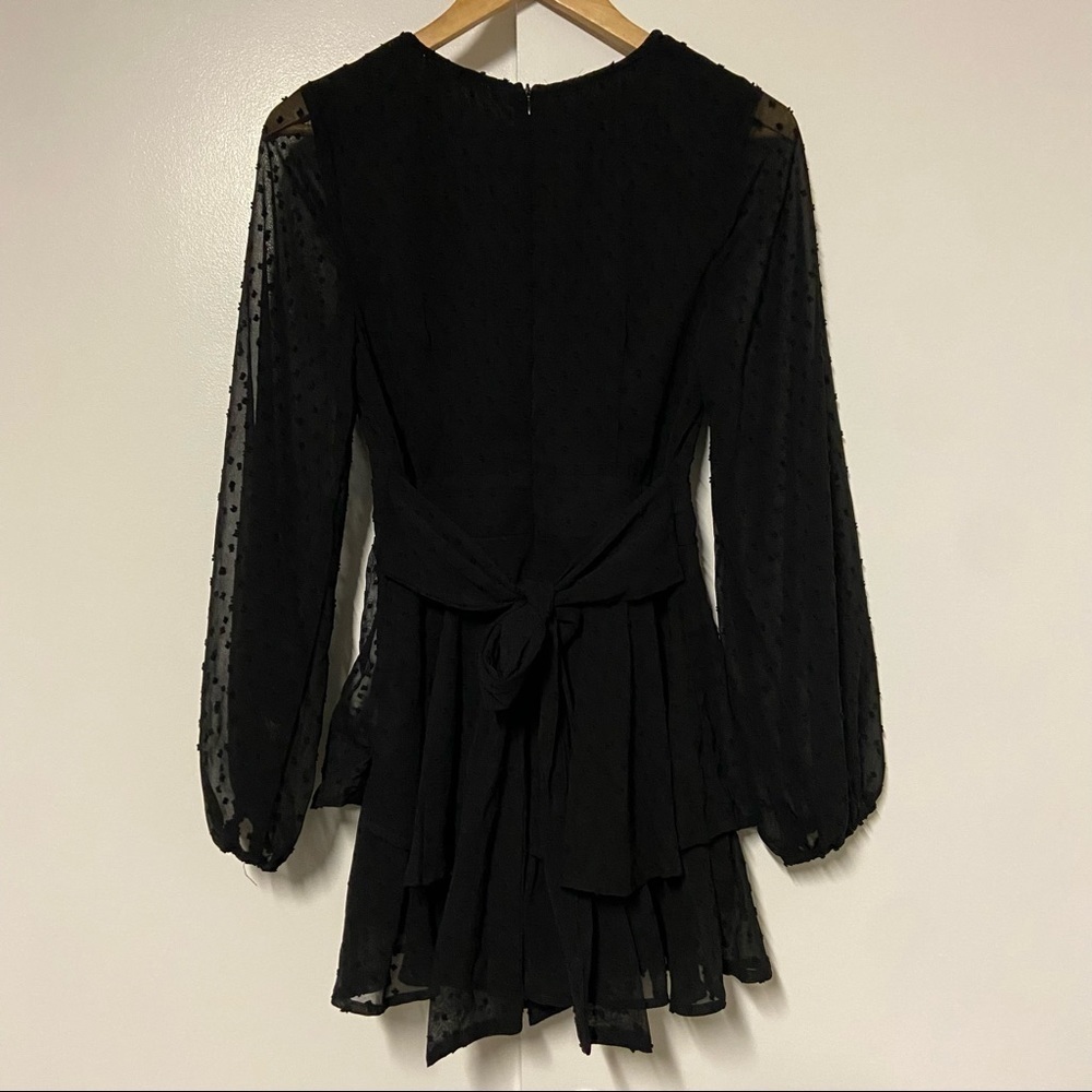 Entro Swiss dot black long sleeve Romper Size Small - Picture 9 of 10